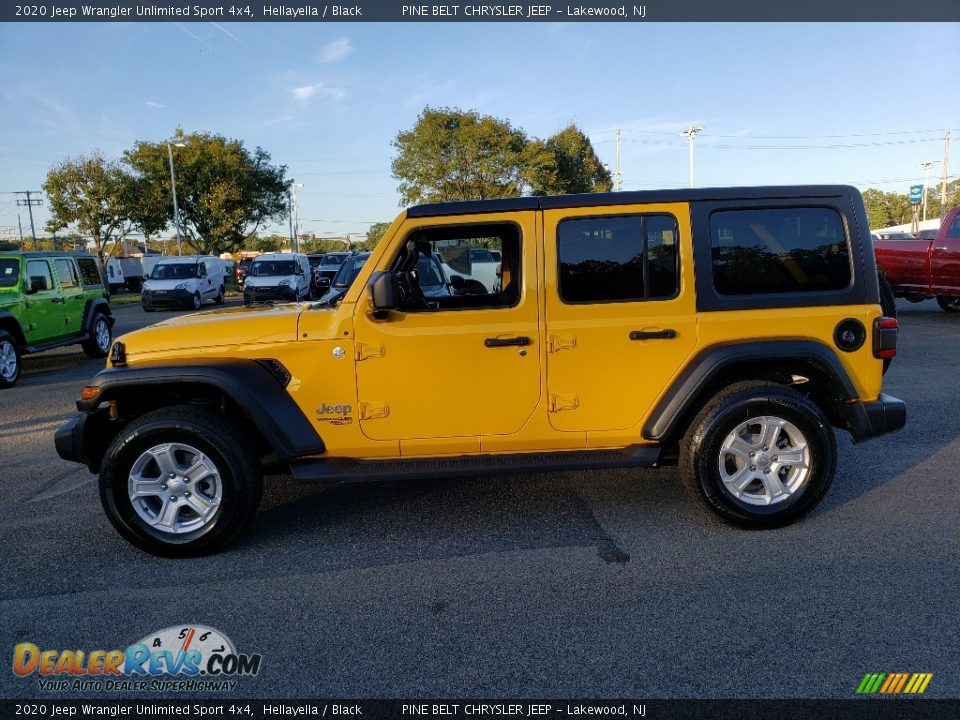 2020 Jeep Wrangler Unlimited Sport 4x4 Hellayella / Black Photo #3