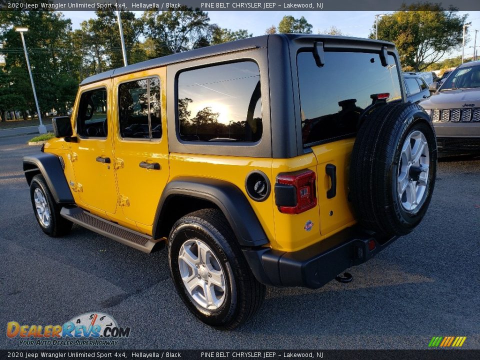 2020 Jeep Wrangler Unlimited Sport 4x4 Hellayella / Black Photo #4