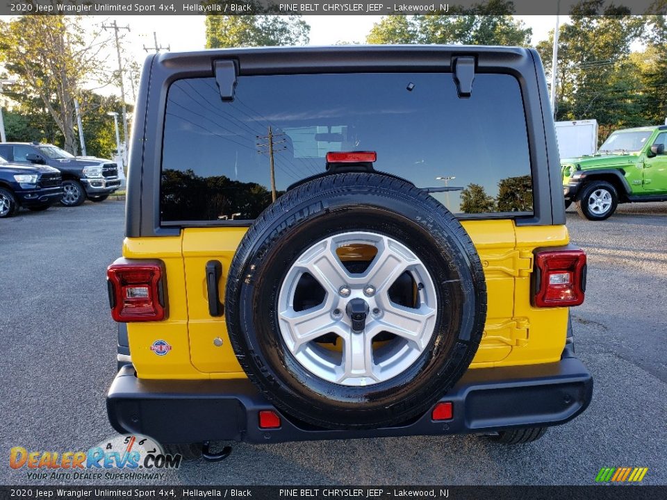 2020 Jeep Wrangler Unlimited Sport 4x4 Hellayella / Black Photo #5