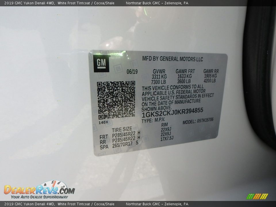 2019 GMC Yukon Denali 4WD White Frost Tintcoat / Cocoa/Shale Photo #11