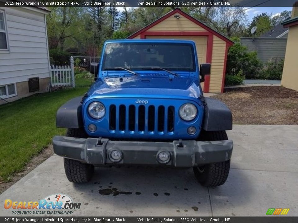 2015 Jeep Wrangler Unlimited Sport 4x4 Hydro Blue Pearl / Black Photo #5