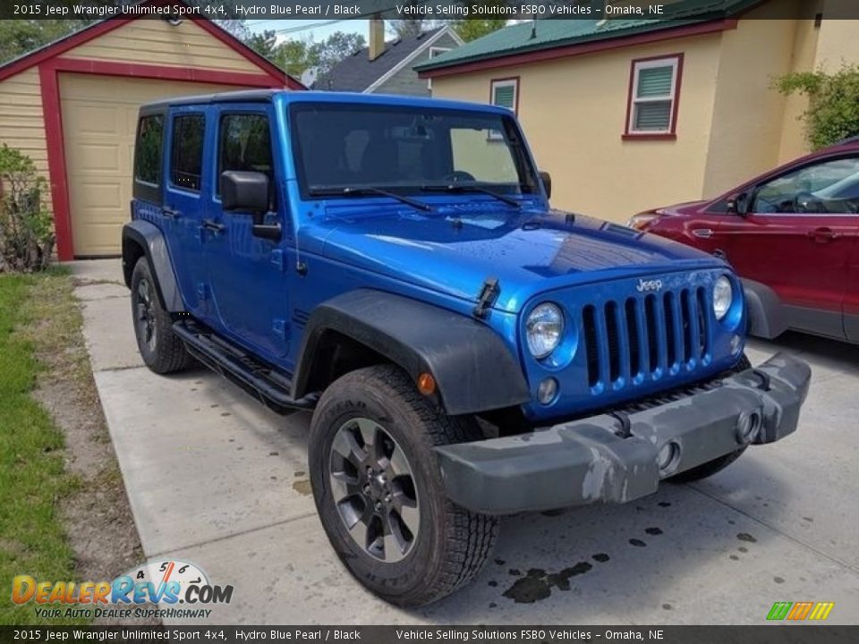 2015 Jeep Wrangler Unlimited Sport 4x4 Hydro Blue Pearl / Black Photo #7