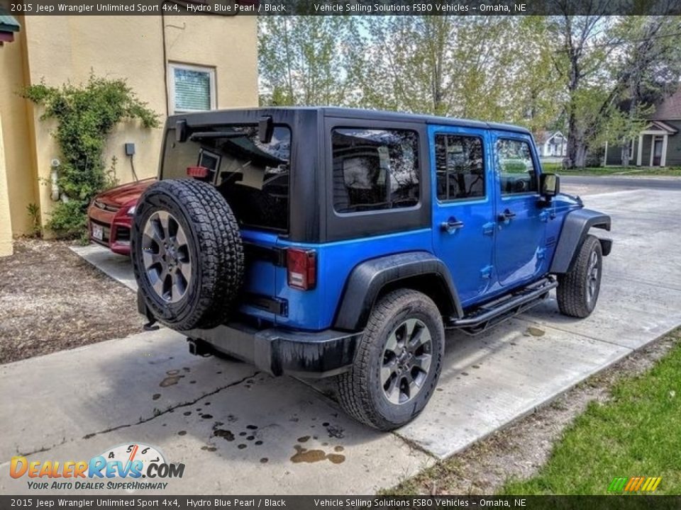 2015 Jeep Wrangler Unlimited Sport 4x4 Hydro Blue Pearl / Black Photo #8