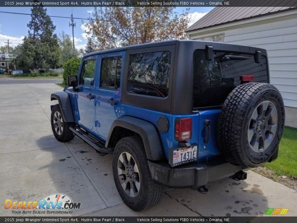 2015 Jeep Wrangler Unlimited Sport 4x4 Hydro Blue Pearl / Black Photo #9