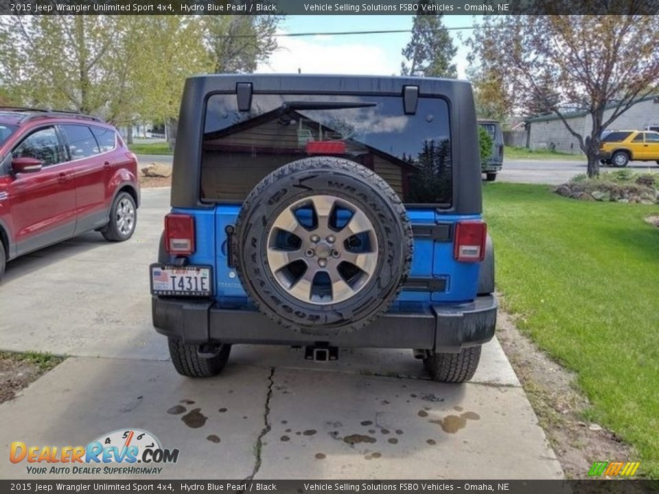 2015 Jeep Wrangler Unlimited Sport 4x4 Hydro Blue Pearl / Black Photo #11