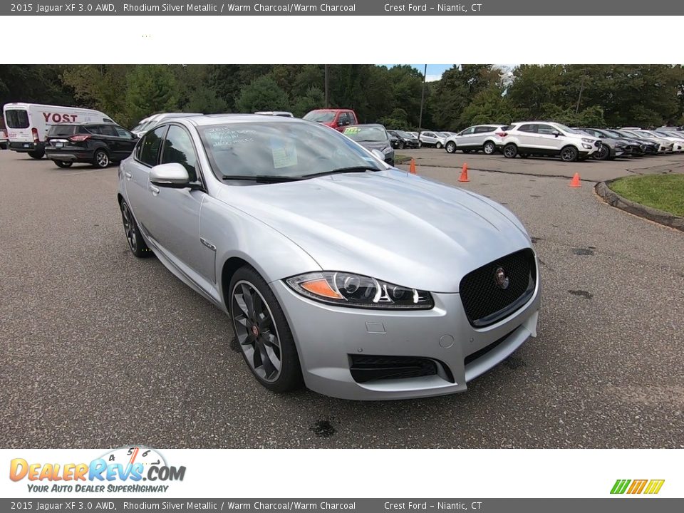 2015 Jaguar XF 3.0 AWD Rhodium Silver Metallic / Warm Charcoal/Warm Charcoal Photo #1