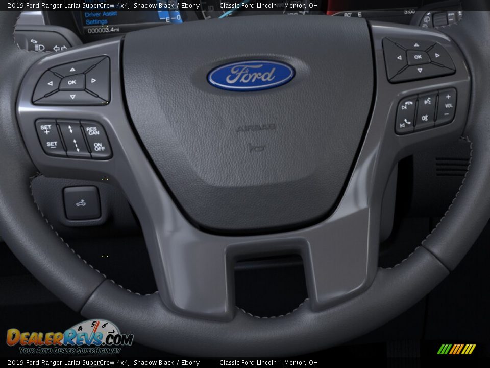 2019 Ford Ranger Lariat SuperCrew 4x4 Shadow Black / Ebony Photo #12