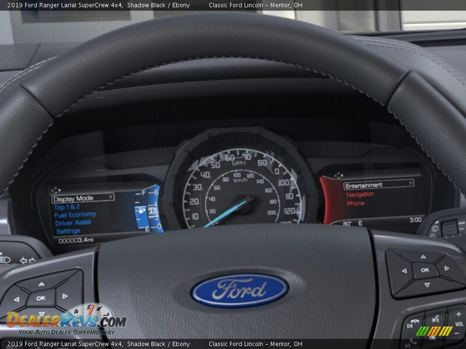 2019 Ford Ranger Lariat SuperCrew 4x4 Shadow Black / Ebony Photo #13