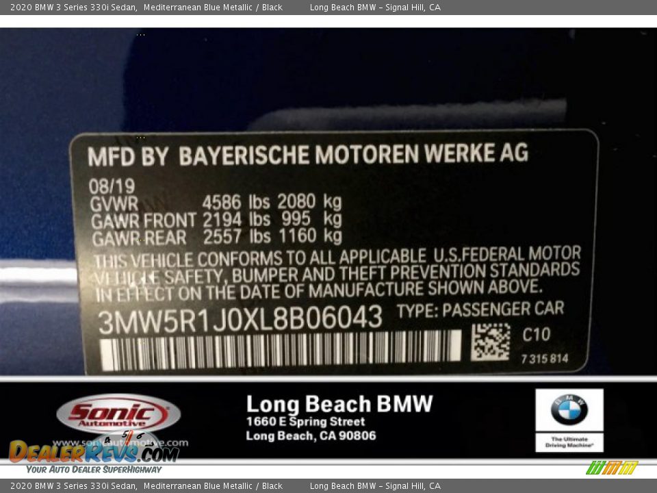 2020 BMW 3 Series 330i Sedan Mediterranean Blue Metallic / Black Photo #11