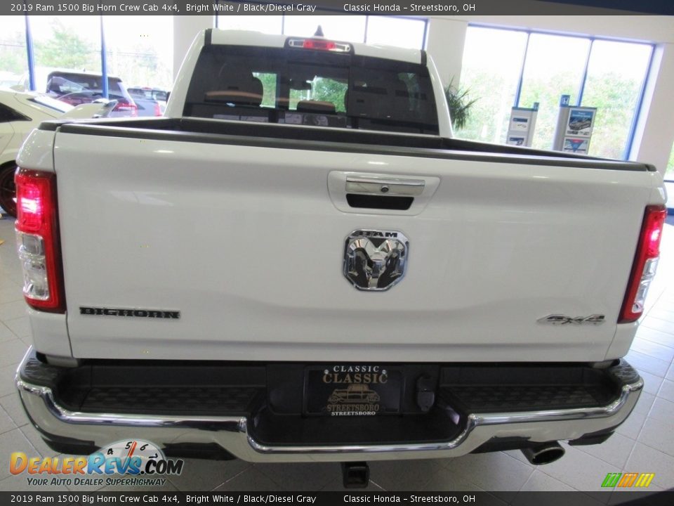 2019 Ram 1500 Big Horn Crew Cab 4x4 Bright White / Black/Diesel Gray Photo #6
