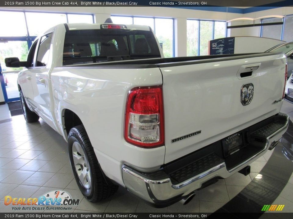 2019 Ram 1500 Big Horn Crew Cab 4x4 Bright White / Black/Diesel Gray Photo #7