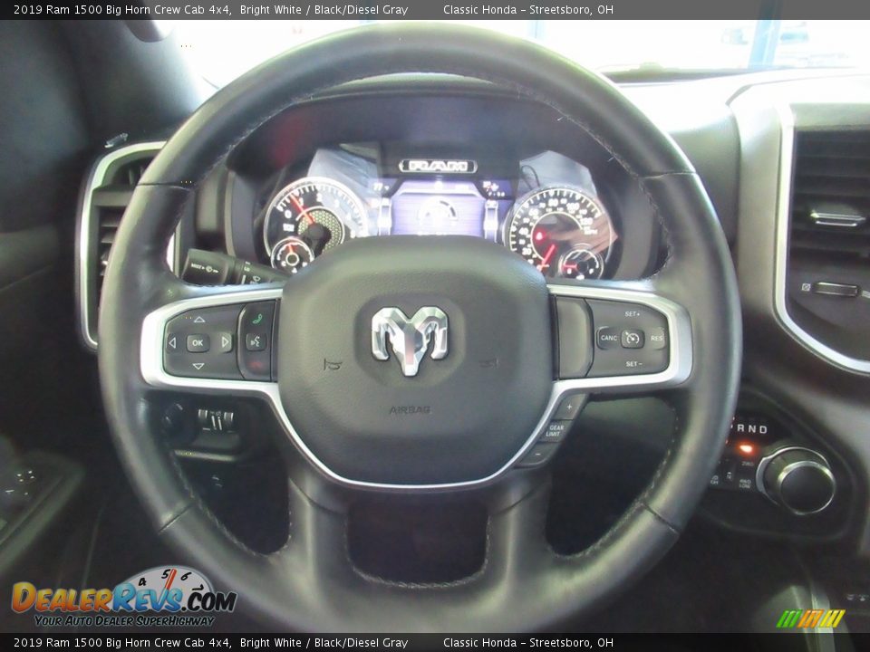 2019 Ram 1500 Big Horn Crew Cab 4x4 Bright White / Black/Diesel Gray Photo #33
