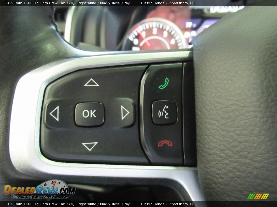 2019 Ram 1500 Big Horn Crew Cab 4x4 Bright White / Black/Diesel Gray Photo #34