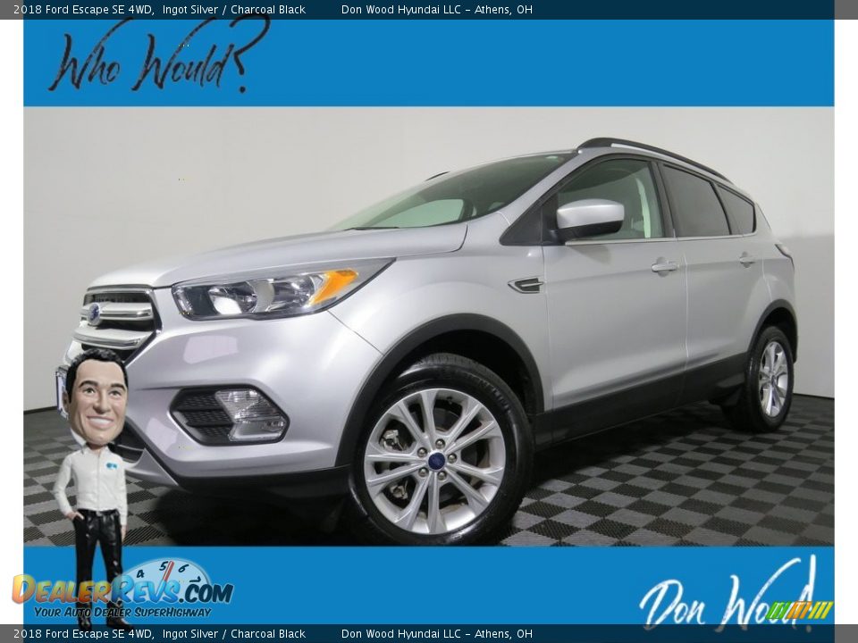 2018 Ford Escape SE 4WD Ingot Silver / Charcoal Black Photo #1
