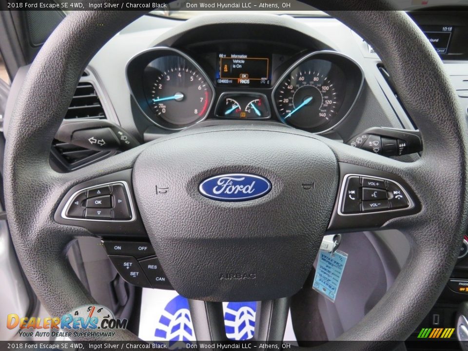 2018 Ford Escape SE 4WD Ingot Silver / Charcoal Black Photo #22