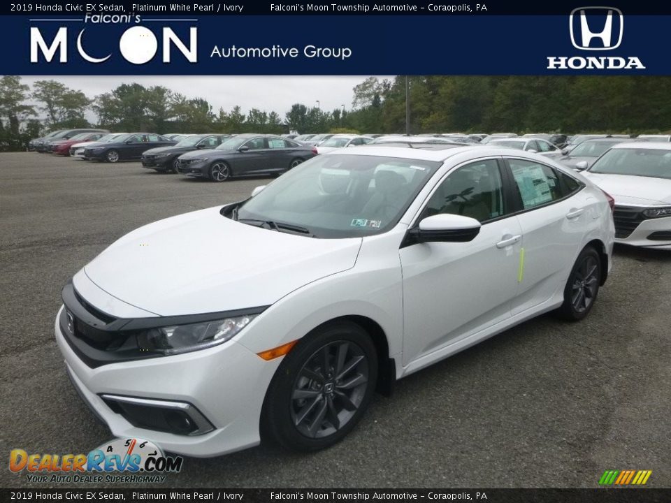 2019 Honda Civic EX Sedan Platinum White Pearl / Ivory Photo #1