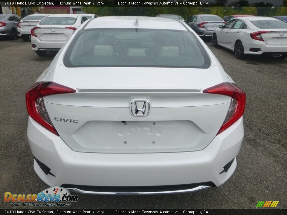 2019 Honda Civic EX Sedan Platinum White Pearl / Ivory Photo #3
