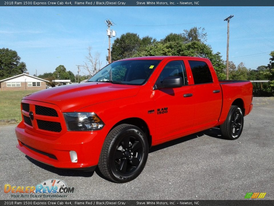 2018 Ram 1500 Express Crew Cab 4x4 Flame Red / Black/Diesel Gray Photo #2