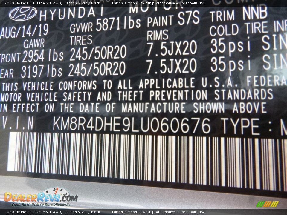 2020 Hyundai Palisade SEL AWD Lagoon Silver / Black Photo #12