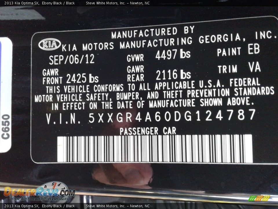 2013 Kia Optima SX Ebony Black / Black Photo #31