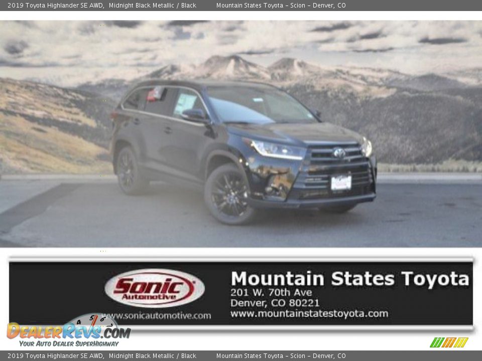 2019 Toyota Highlander SE AWD Midnight Black Metallic / Black Photo #1