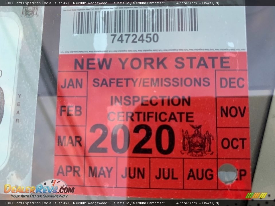 2003 Ford Expedition Eddie Bauer 4x4 Medium Wedgewood Blue Metallic / Medium Parchment Photo #9