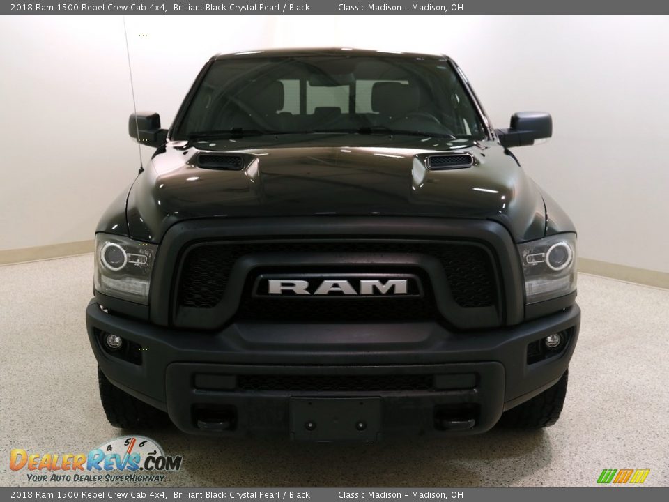 2018 Ram 1500 Rebel Crew Cab 4x4 Brilliant Black Crystal Pearl / Black Photo #2