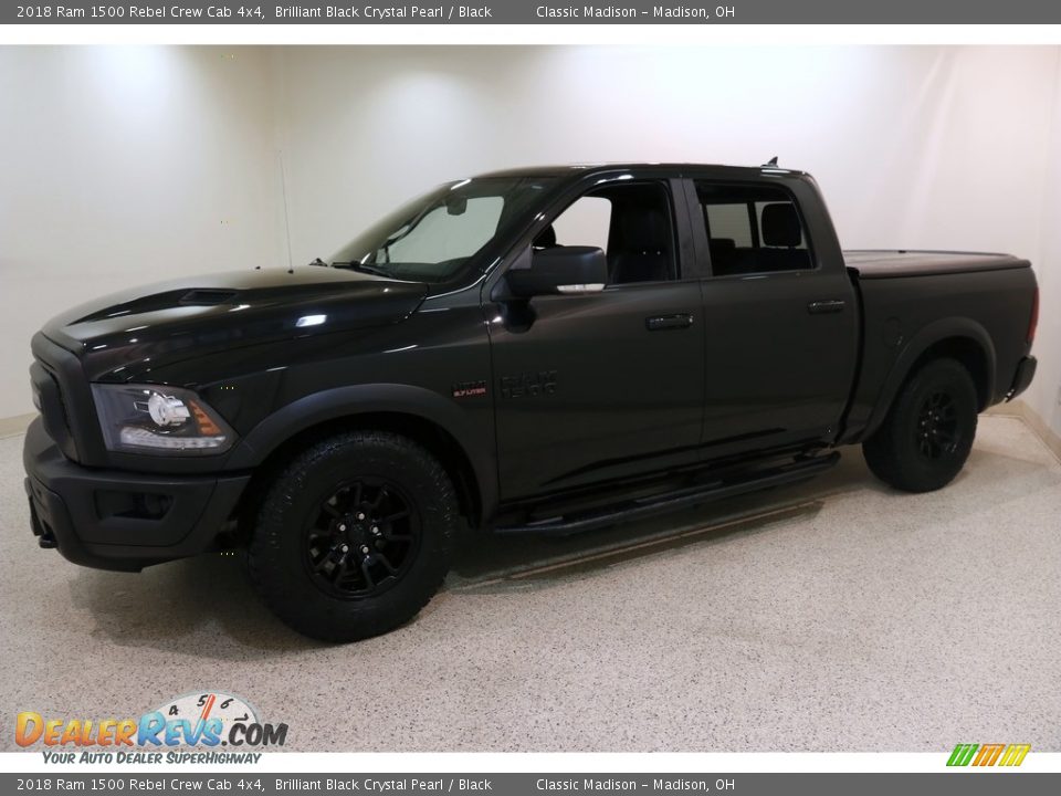 2018 Ram 1500 Rebel Crew Cab 4x4 Brilliant Black Crystal Pearl / Black Photo #3