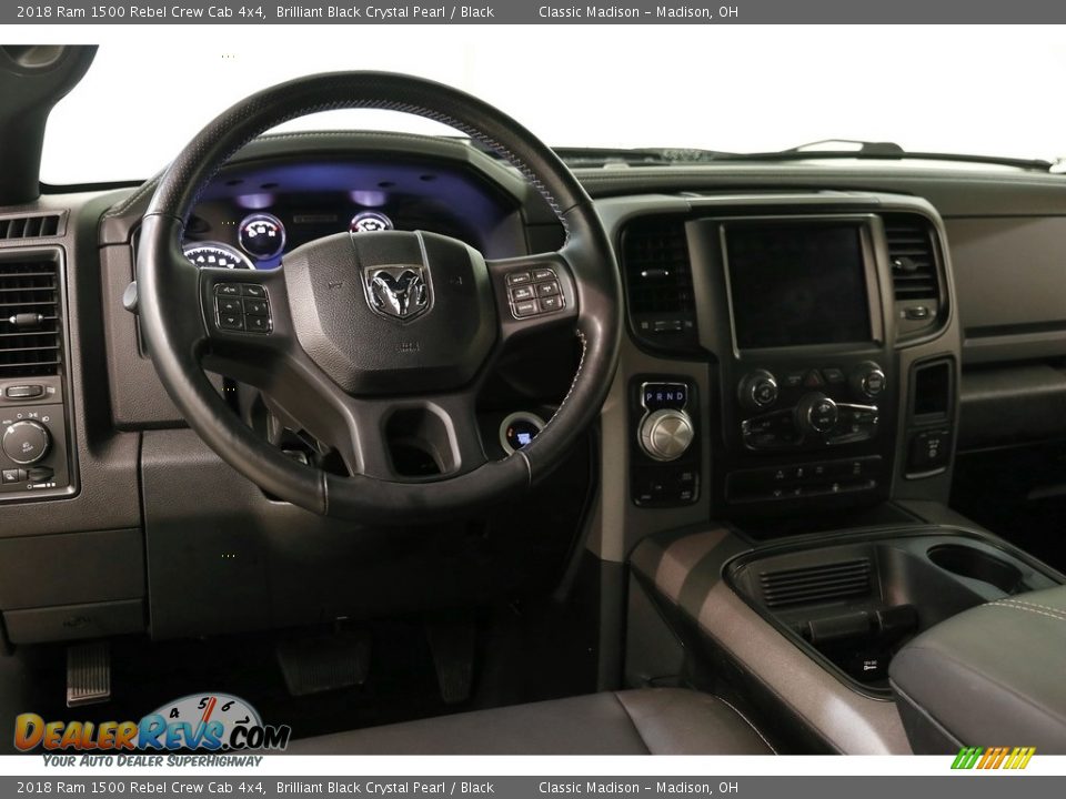 2018 Ram 1500 Rebel Crew Cab 4x4 Brilliant Black Crystal Pearl / Black Photo #6