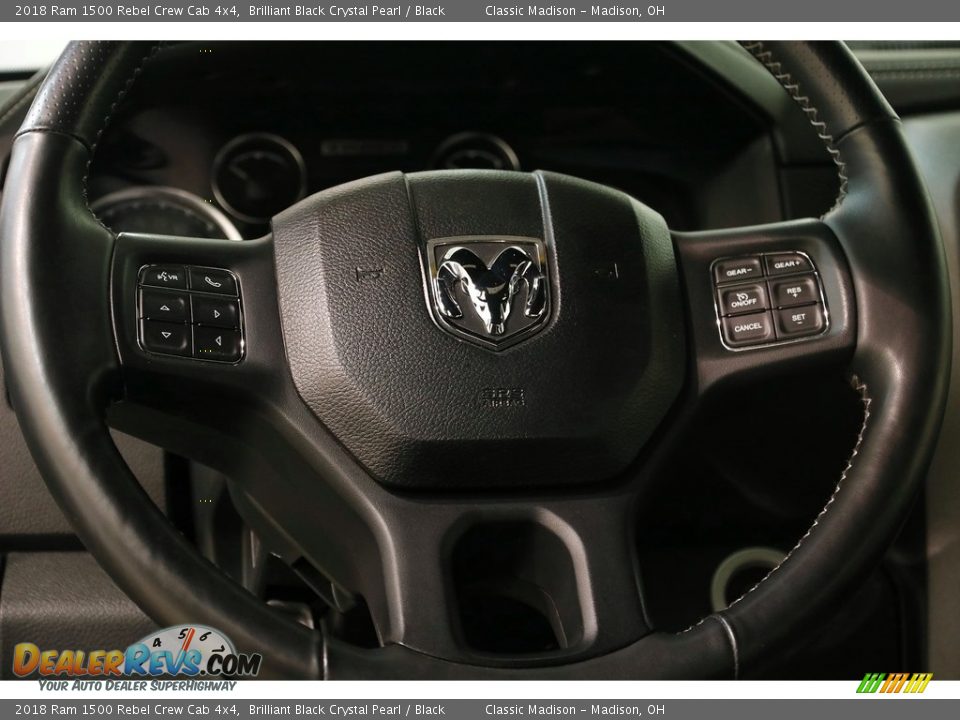 2018 Ram 1500 Rebel Crew Cab 4x4 Brilliant Black Crystal Pearl / Black Photo #7