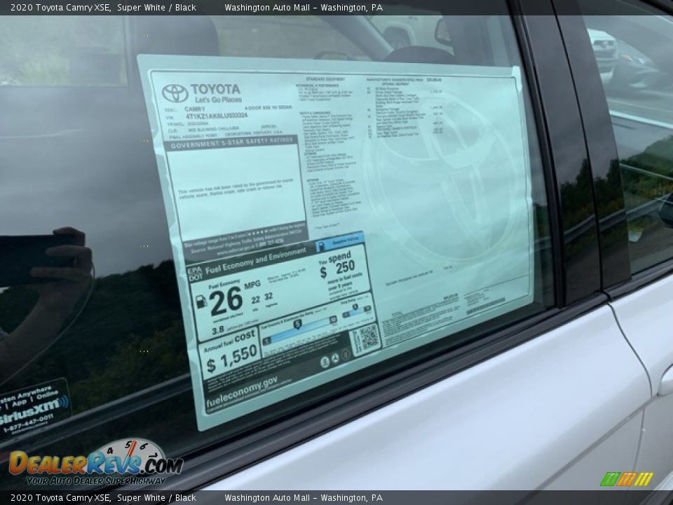 2020 Toyota Camry XSE Window Sticker Photo #18