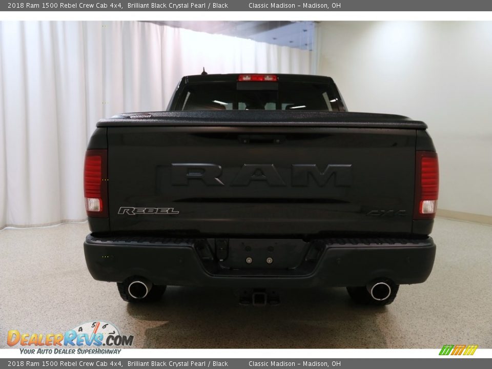 2018 Ram 1500 Rebel Crew Cab 4x4 Brilliant Black Crystal Pearl / Black Photo #21