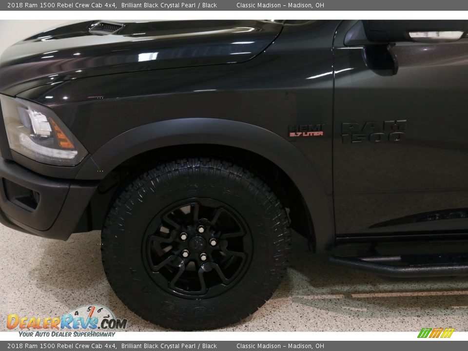 2018 Ram 1500 Rebel Crew Cab 4x4 Brilliant Black Crystal Pearl / Black Photo #23