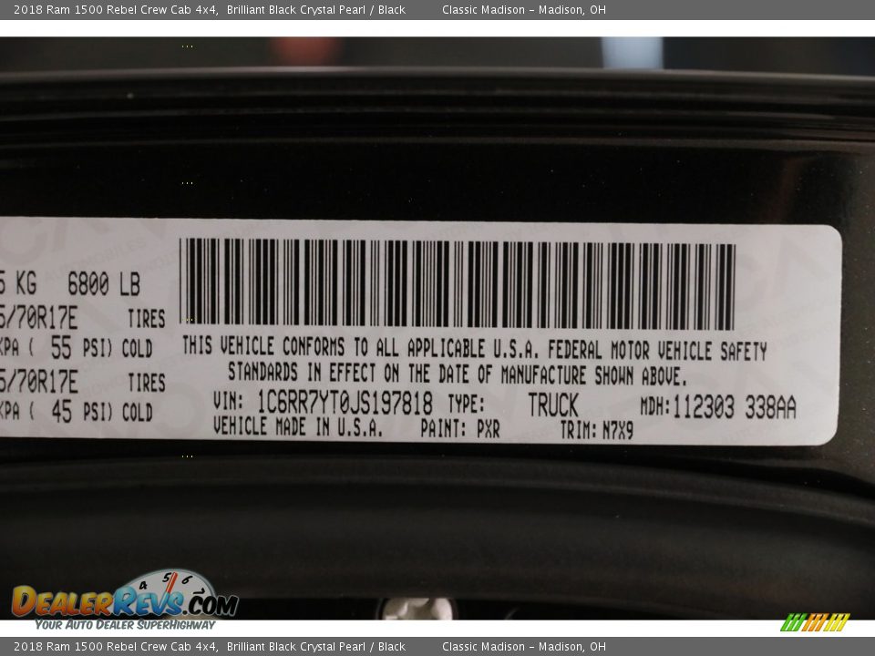 2018 Ram 1500 Rebel Crew Cab 4x4 Brilliant Black Crystal Pearl / Black Photo #24