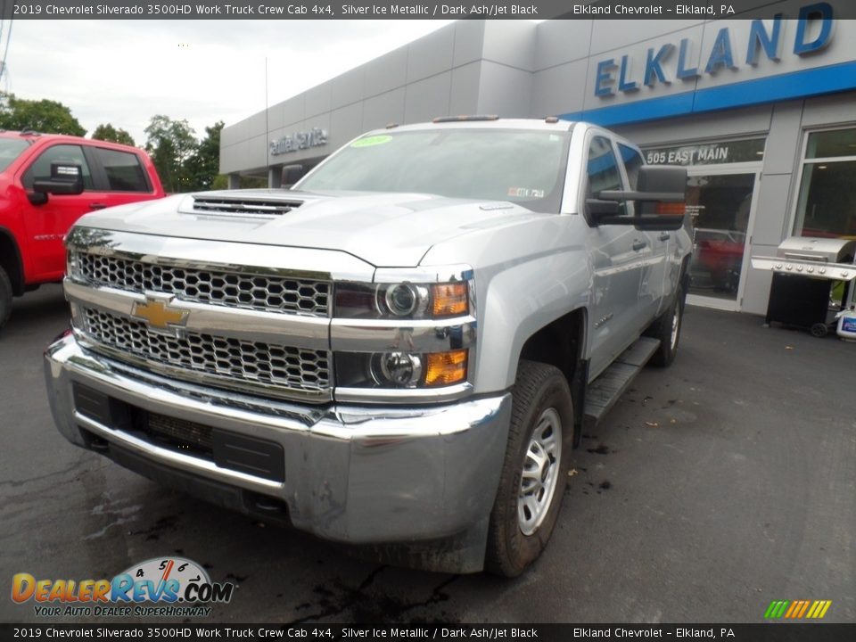 2019 Chevrolet Silverado 3500HD Work Truck Crew Cab 4x4 Silver Ice Metallic / Dark Ash/Jet Black Photo #2