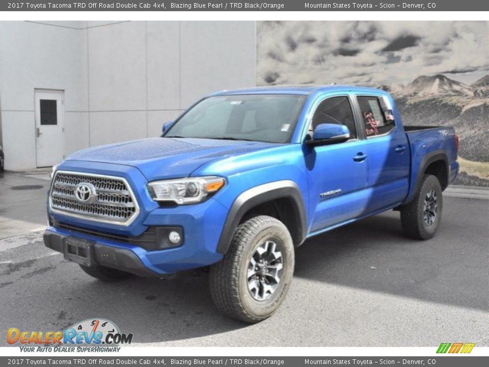 2017 Toyota Tacoma TRD Off Road Double Cab 4x4 Blazing Blue Pearl / TRD Black/Orange Photo #2