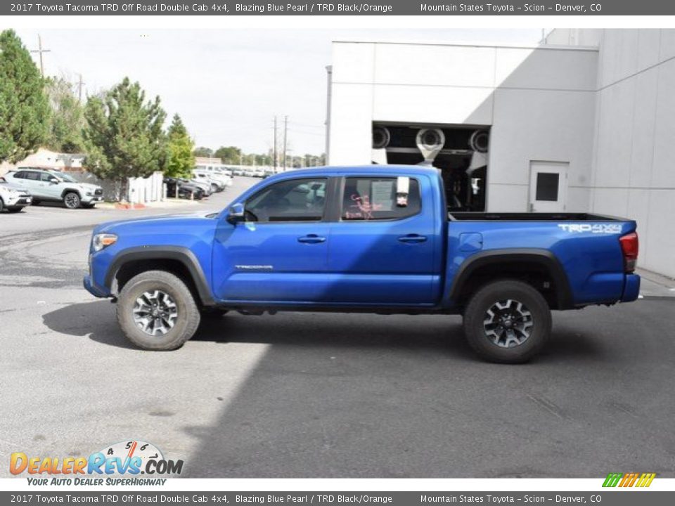 2017 Toyota Tacoma TRD Off Road Double Cab 4x4 Blazing Blue Pearl / TRD Black/Orange Photo #3