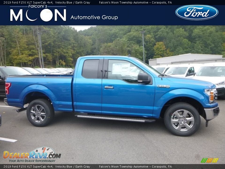 2019 Ford F150 XLT SuperCab 4x4 Velocity Blue / Earth Gray Photo #1