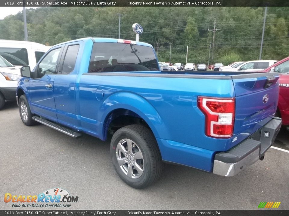 2019 Ford F150 XLT SuperCab 4x4 Velocity Blue / Earth Gray Photo #6