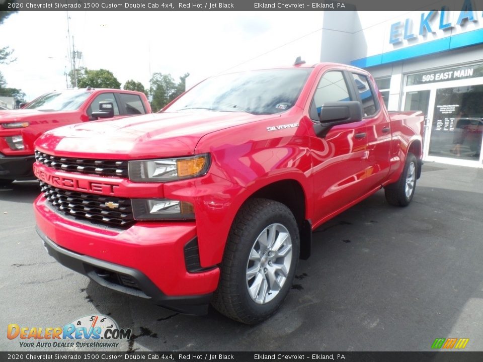 2020 Chevrolet Silverado 1500 Custom Double Cab 4x4 Red Hot / Jet Black Photo #2
