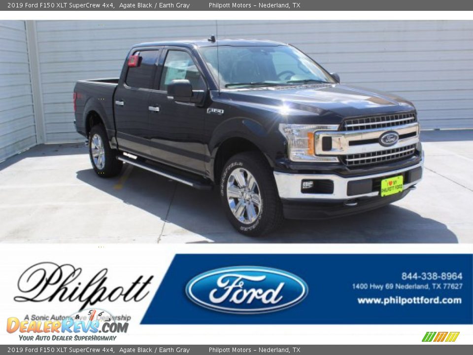 2019 Ford F150 XLT SuperCrew 4x4 Agate Black / Earth Gray Photo #1