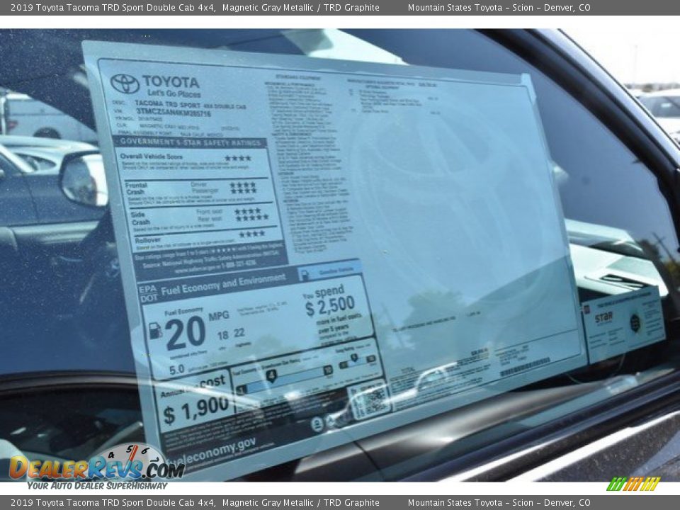 2019 Toyota Tacoma TRD Sport Double Cab 4x4 Magnetic Gray Metallic / TRD Graphite Photo #10