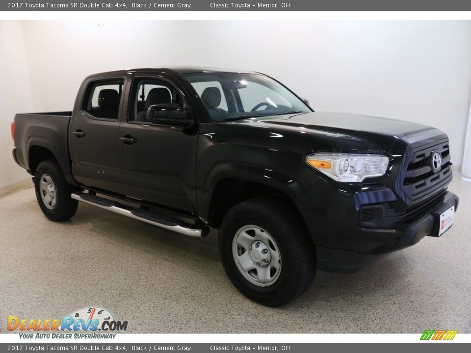 2017 Toyota Tacoma SR Double Cab 4x4 Black / Cement Gray Photo #1