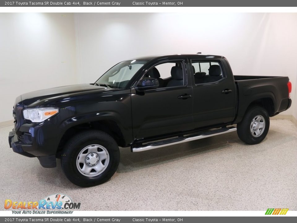 2017 Toyota Tacoma SR Double Cab 4x4 Black / Cement Gray Photo #3
