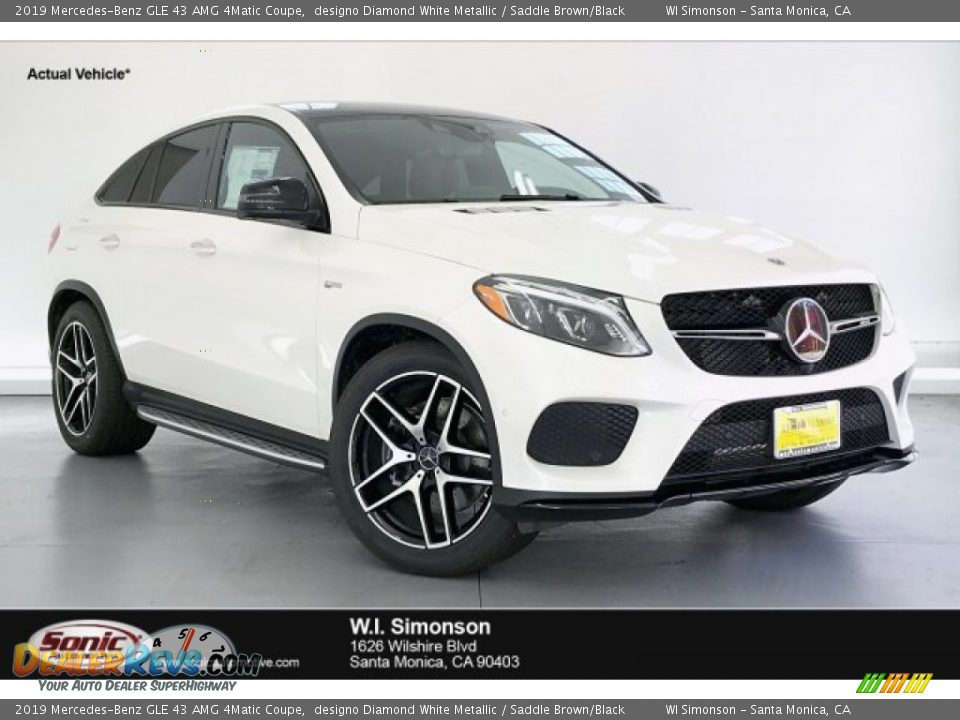 2019 Mercedes-Benz GLE 43 AMG 4Matic Coupe designo Diamond White Metallic / Saddle Brown/Black Photo #1