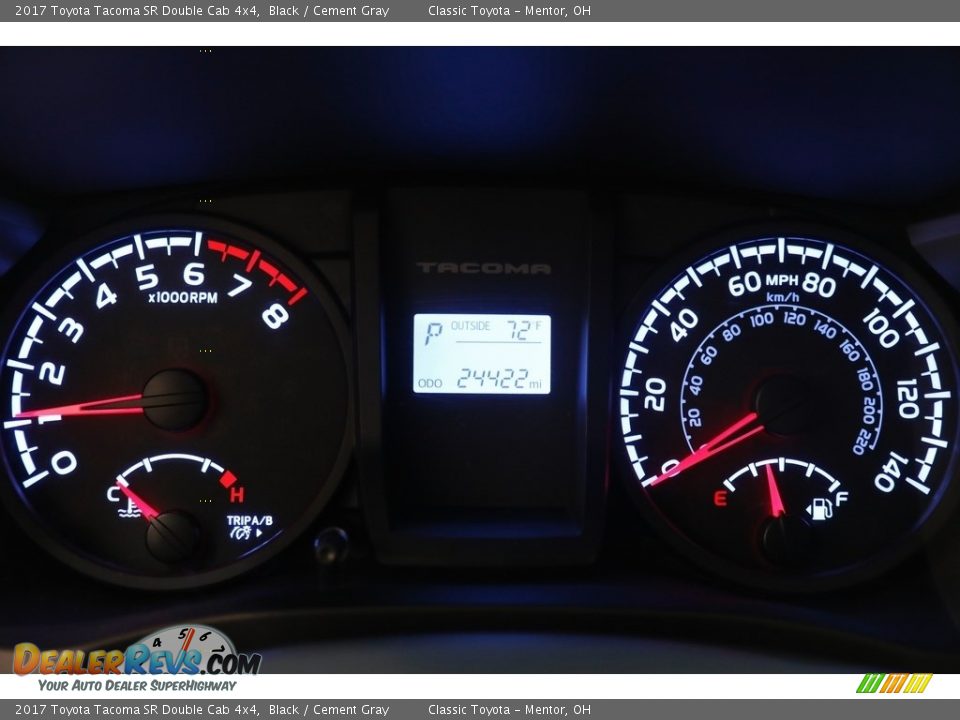 2017 Toyota Tacoma SR Double Cab 4x4 Black / Cement Gray Photo #8