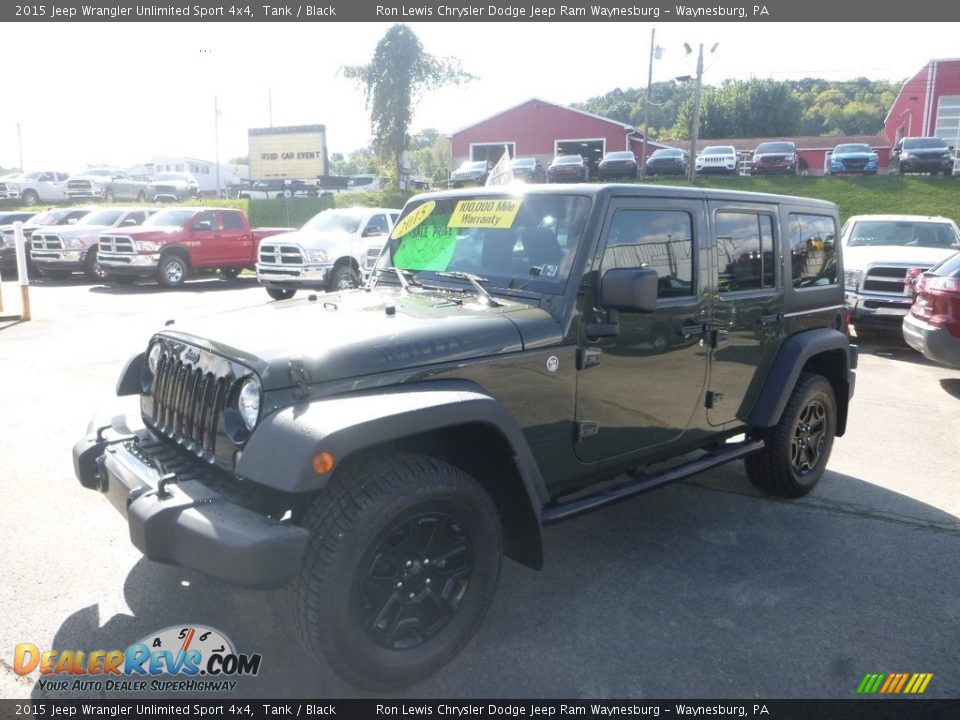 2015 Jeep Wrangler Unlimited Sport 4x4 Tank / Black Photo #1
