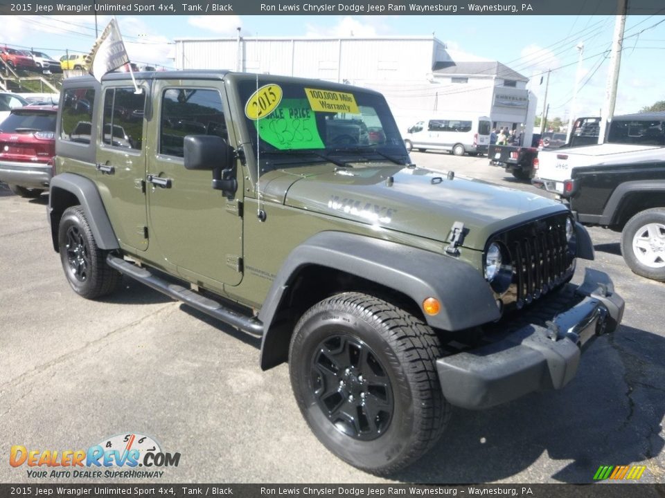 2015 Jeep Wrangler Unlimited Sport 4x4 Tank / Black Photo #7