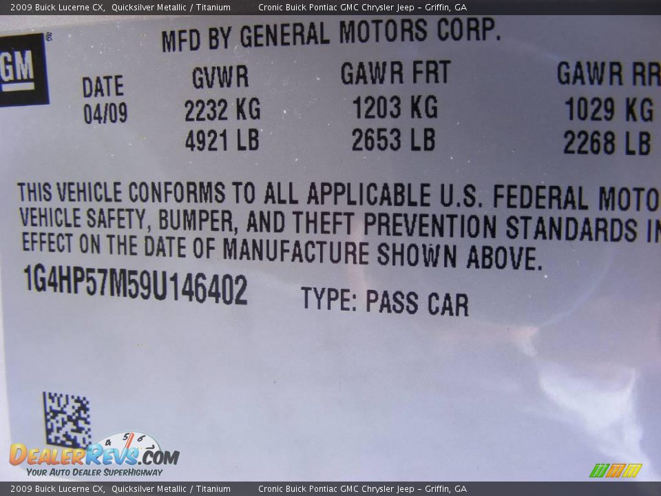 2009 Buick Lucerne CX Quicksilver Metallic / Titanium Photo #25