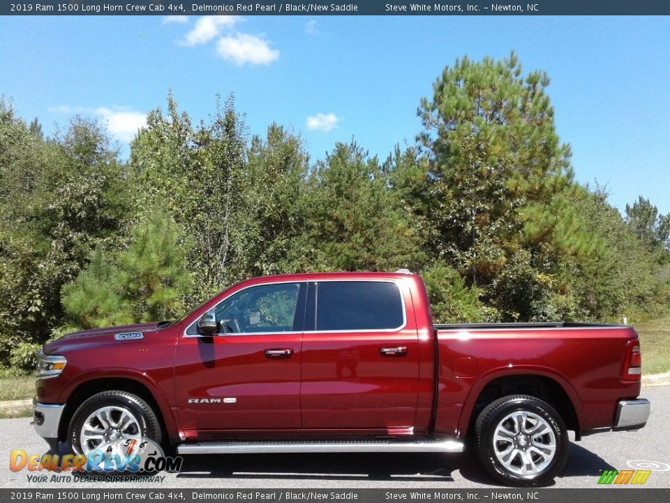 2019 Ram 1500 Long Horn Crew Cab 4x4 Delmonico Red Pearl / Black/New Saddle Photo #1